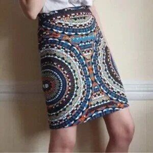 Anthropologie Tabitha Skirt Olmeda Pencil Straight Mosaic Lined